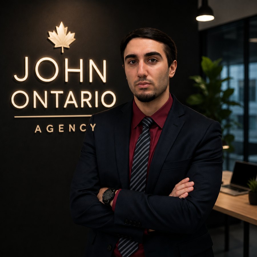John, founder of John Ontario Agency, at the office